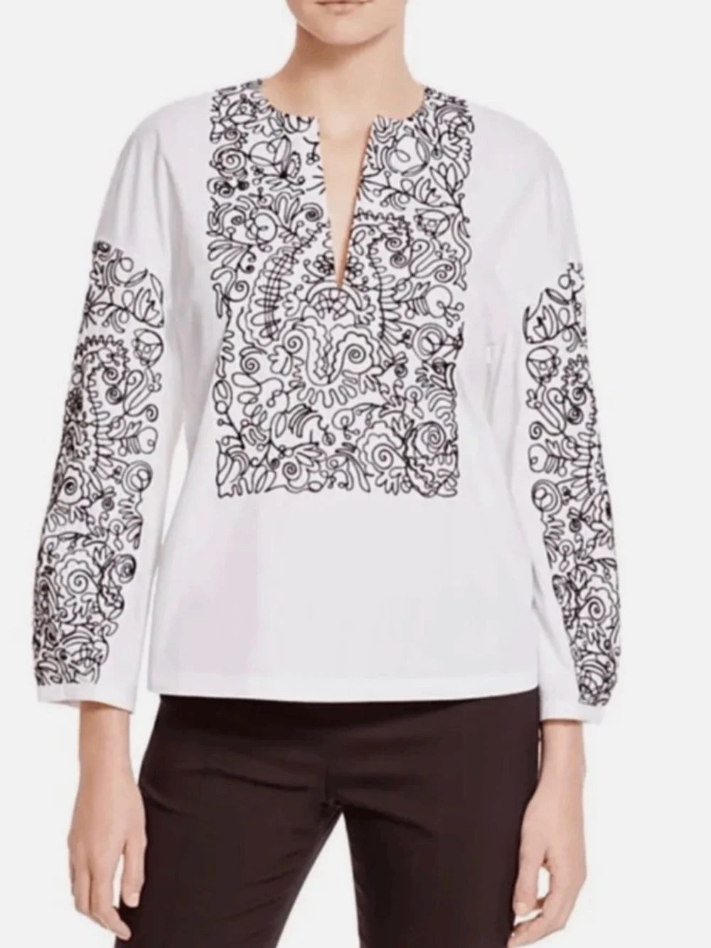 Tory Burch Embroidered Tunic Top